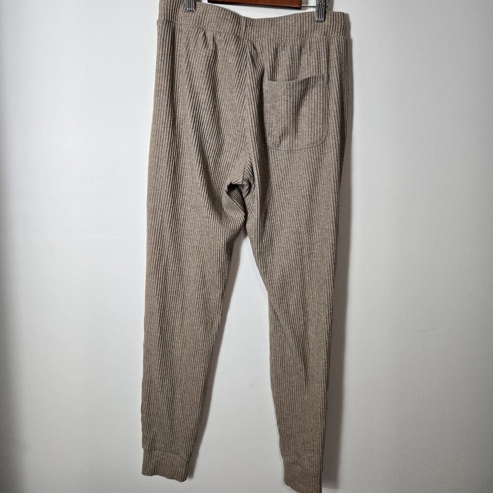 Alo Yoga Size M Muse Ribbed Knit Jogger Sweatpants Lounge Taupe - Picture 7 of 10
